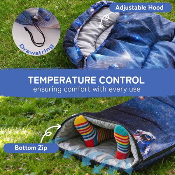 Children's Printed Sleeping Bag Zipper Details Children's Printed Sleeping Bag Zipper Details