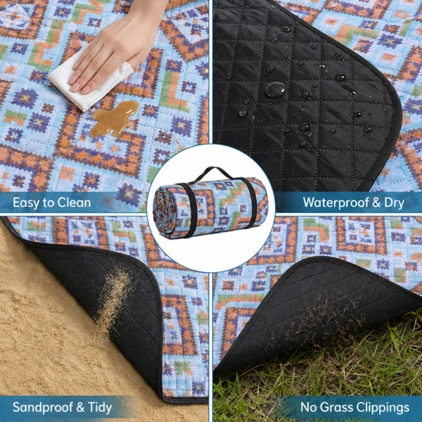 ChatGPT Image 2026年8月11日 13_51_53 Geometric Patchwork Picnic Mat
