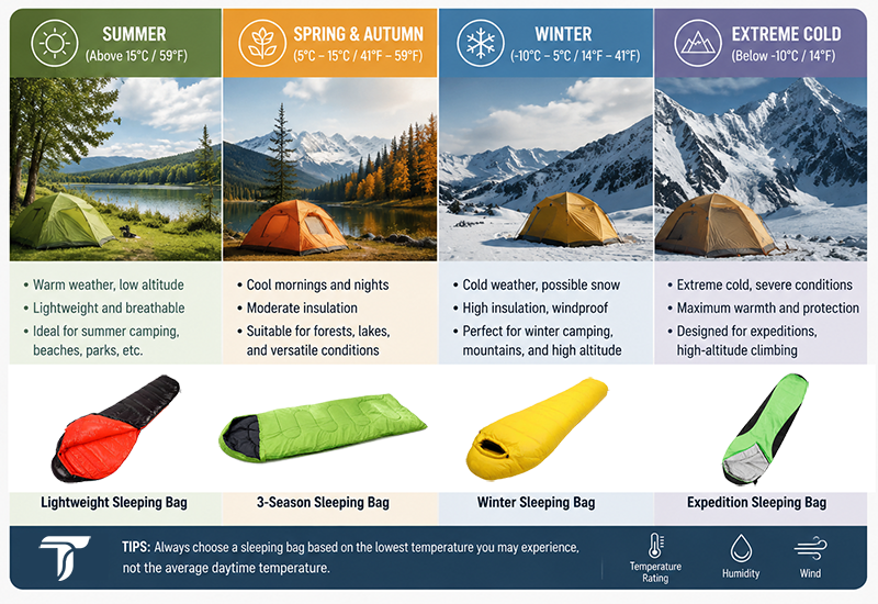 Sleeping bag insulation for outdoor camping