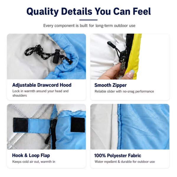 3 season sleeping bag detail 3 season sleeping bag detail