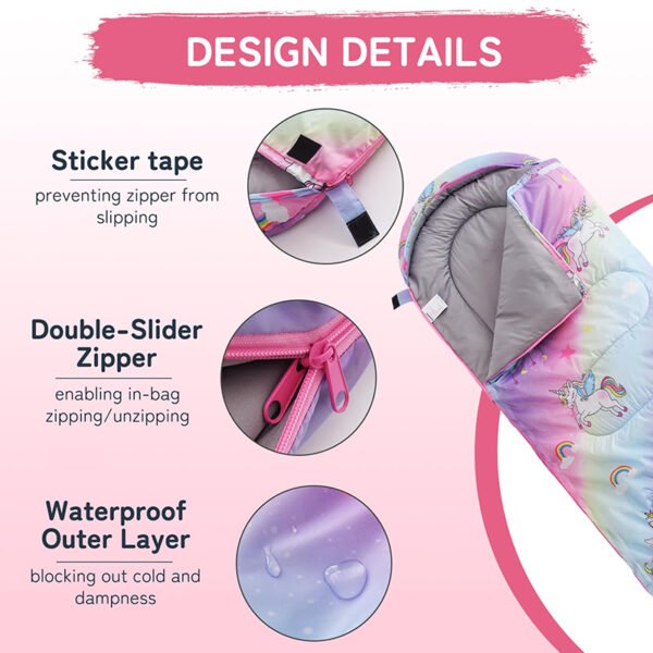 kids camping sleeping bag zipper detail kids camping sleeping bag zipper detail