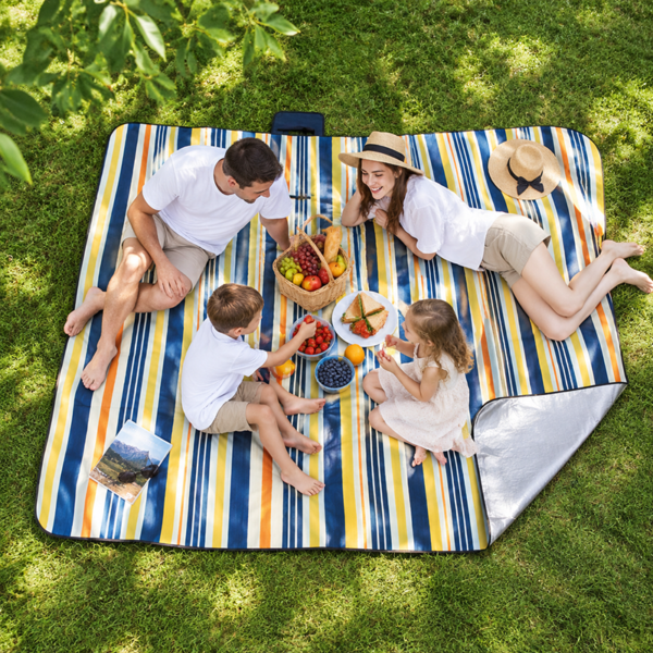 striped picnic blanket