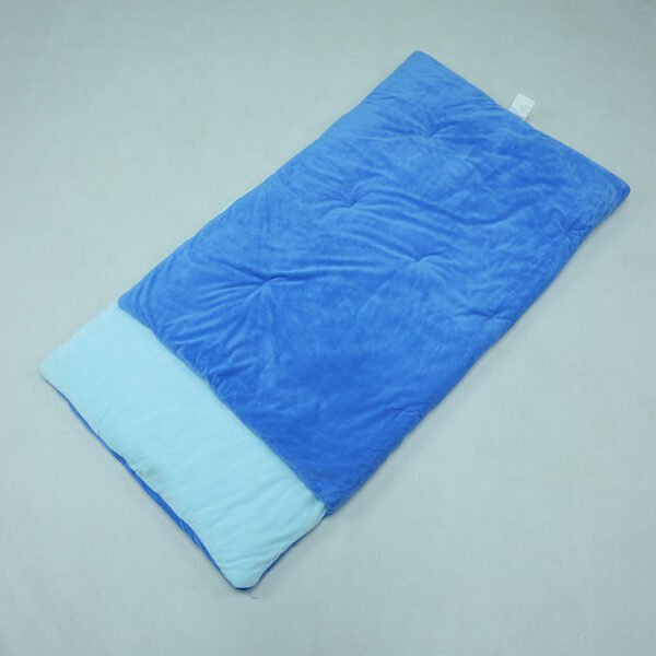 blue-soft-lined-kids-sleeping-bag Blue envelope sleeping bag with light blue lining