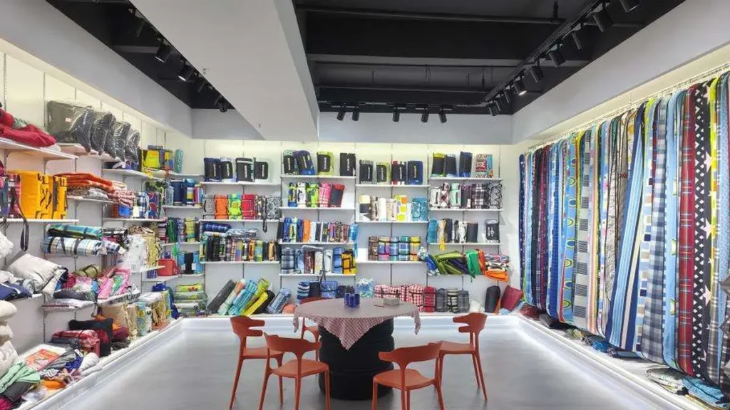 Custom outdoor products and sleeping bag showroom