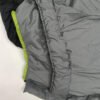 Adjustable drawstring detail on grey mummy sleeping bag