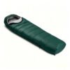 Green duck down mummy sleeping bag with hood