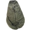 olive-green-synthetic-sleeping-bag Olive green synthetic mummy sleeping bag with front zipper