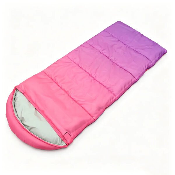 pink-purple-kids-sleeping-bag-full-view Pink and purple custom kids envelope sleeping bag