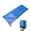 Blue summer envelope sleeping bag with light blue lining and compression bag
